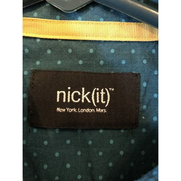 Nick (It) It Men's L Green Paisley Striped Long Sleeve Button Down Shirt - Picture 14 of 15